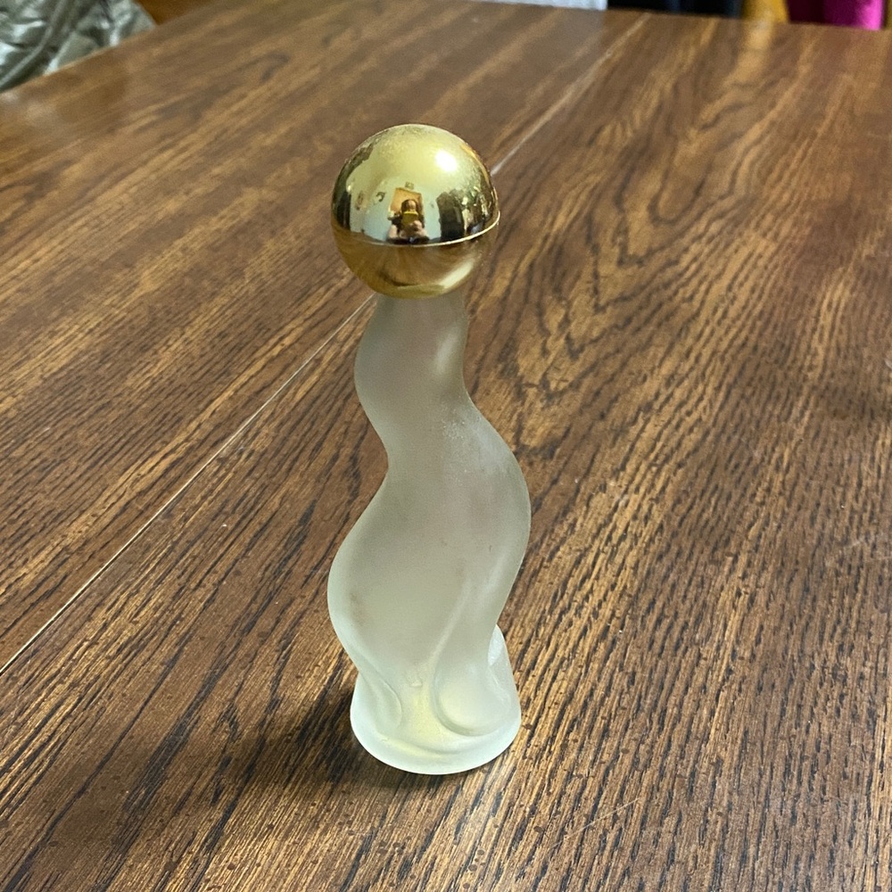 Avon Lovable seal frosted glass empty bottle